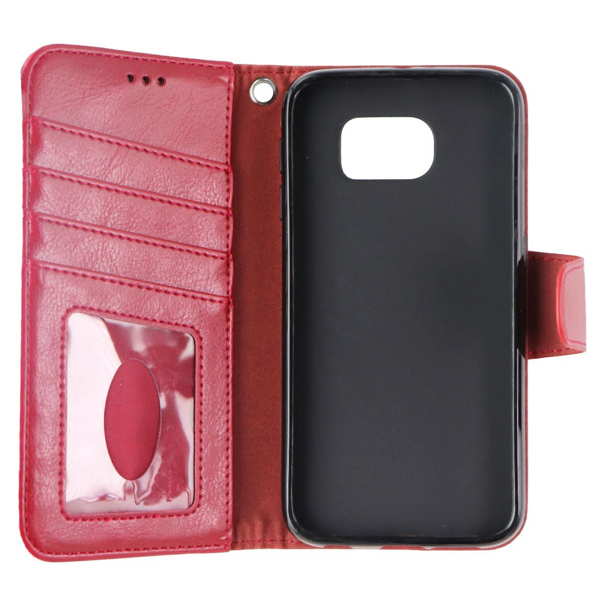 ARAE Leather Wallet Case for Samsung Galaxy S6 Smartphone - Wine Red Cell Phone - Cases, Covers & Skins ARAE    - Simple Cell Bulk Wholesale Pricing - USA Seller