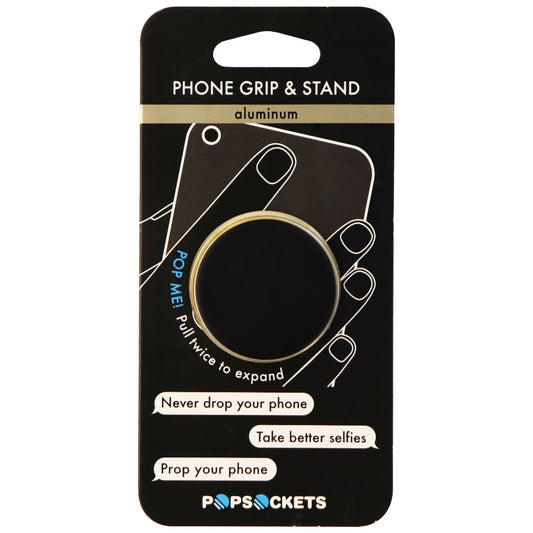 PopSockets: Collapsible Grip & Stand for Phones and Tablets - Black Aluminum Cell Phone - Mounts & Holders PopSockets    - Simple Cell Bulk Wholesale Pricing - USA Seller