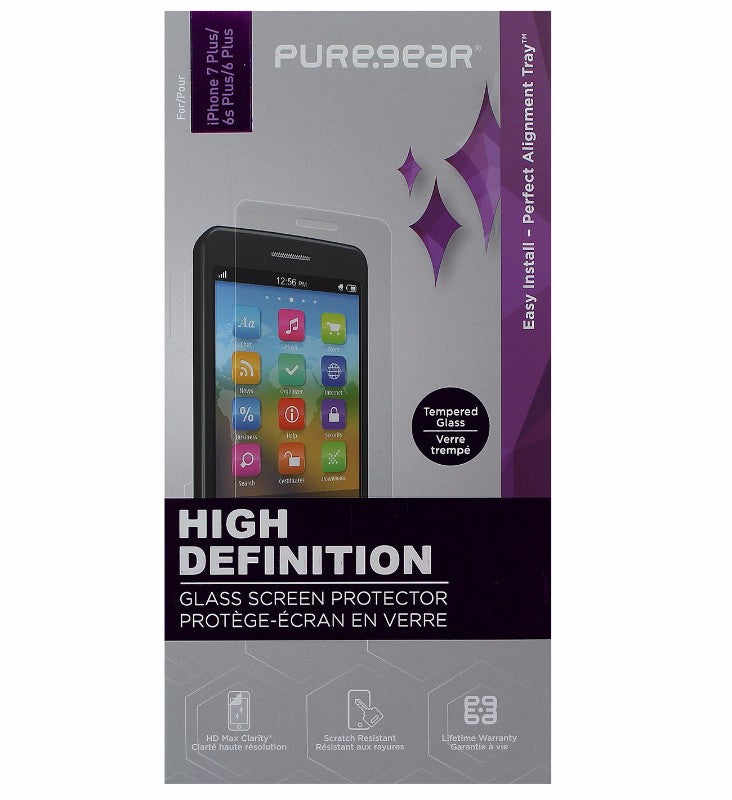 PureGear HD Tempered Glass Screen Protector for iPhone 7 Plus/6s Plus - Clear Cell Phone - Screen Protectors PureGear    - Simple Cell Bulk Wholesale Pricing - USA Seller