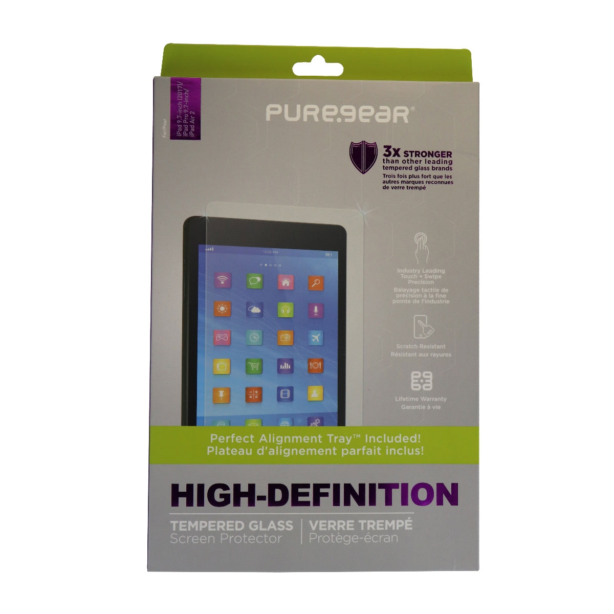 PureGear HD Tempered Glass w/ Self Aligning Tray for Apple iPad Pro 9.7 / Air 2 Cell Phone - Screen Protectors PureGear    - Simple Cell Bulk Wholesale Pricing - USA Seller