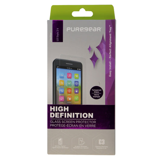 PureGear High Definition Tempered Glass Screen Protector for LG Stylo 2 V Clear Cell Phone - Screen Protectors PureGear    - Simple Cell Bulk Wholesale Pricing - USA Seller