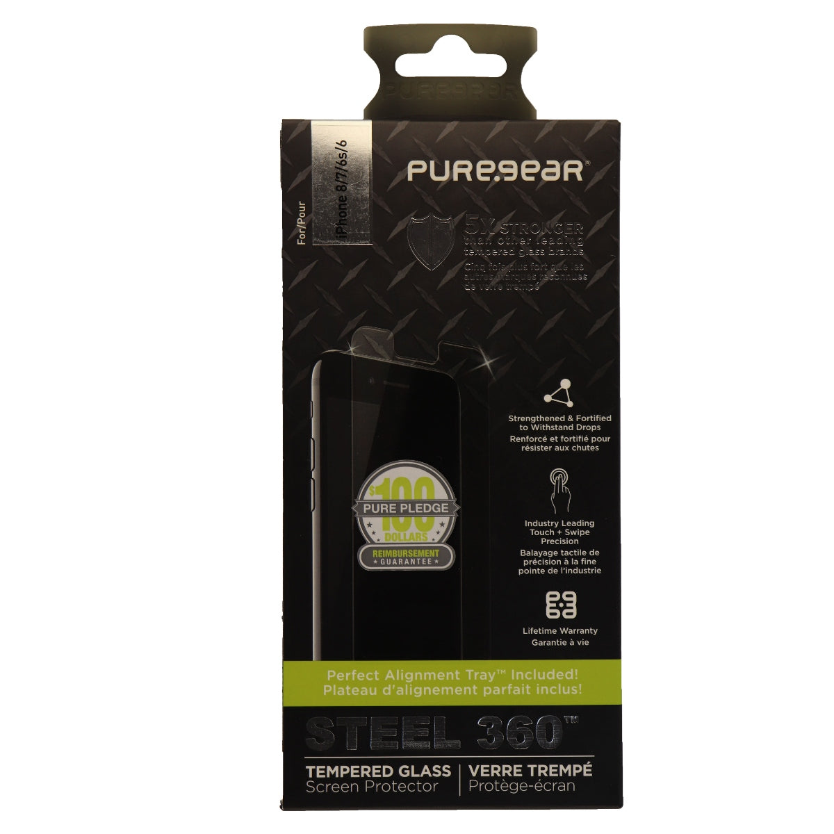 PureGear Steel 360 Tempered Glass with Alignment Tray for iPhone 8 7 6s - Clear Cell Phone - Screen Protectors PureGear    - Simple Cell Bulk Wholesale Pricing - USA Seller