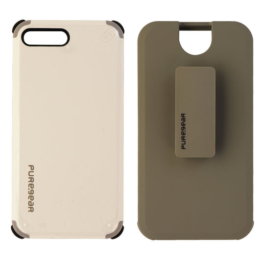 PureGear DualTek Case w/Holster Kickstand for iPhone 8 Plus 7 Plus White/Gray Cell Phone - Cases, Covers & Skins PureGear    - Simple Cell Bulk Wholesale Pricing - USA Seller