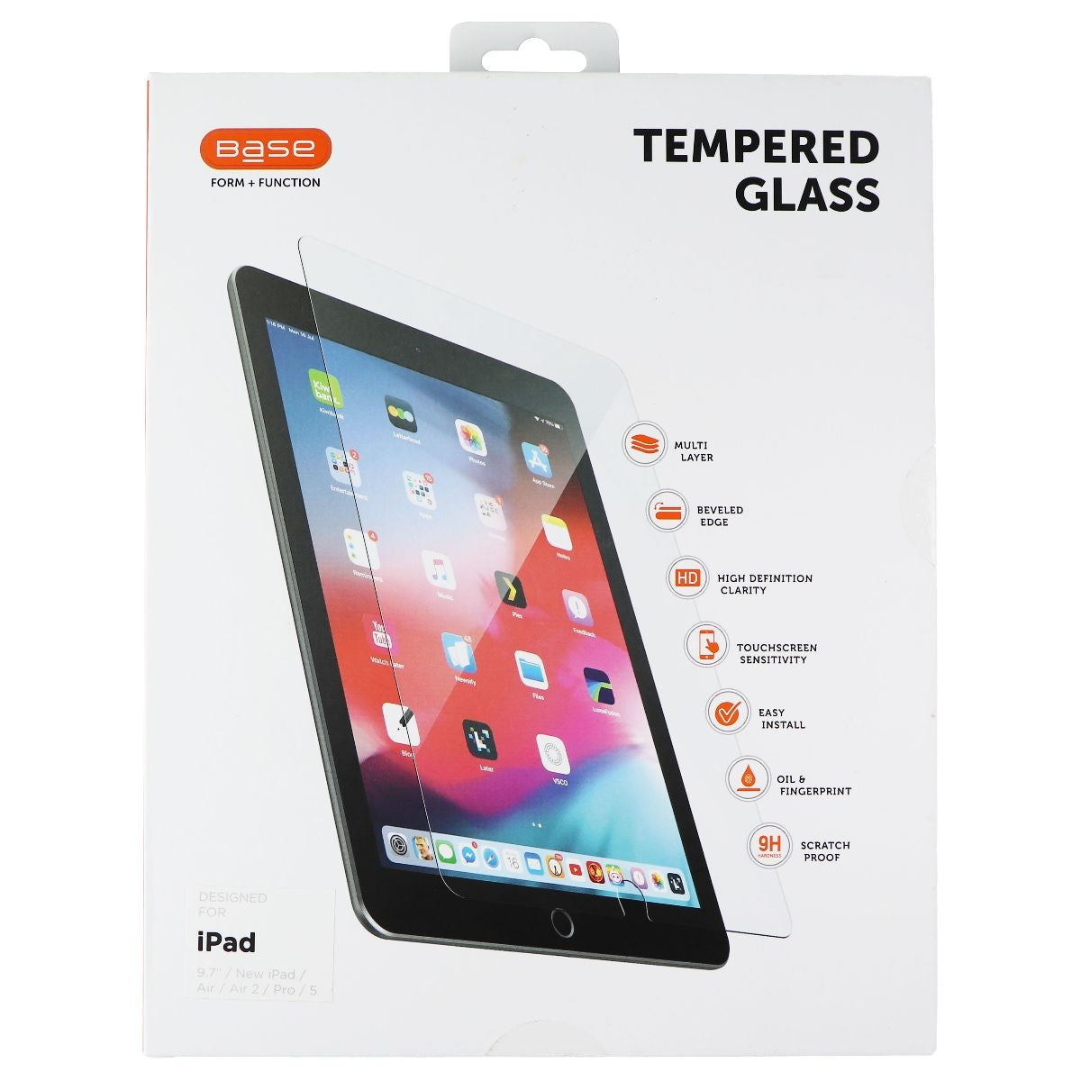 Base Tempered Glass Series Screen Protector for Apple iPad 5/Pro/Air 2 - Clear Cell Phone - Screen Protectors Base    - Simple Cell Bulk Wholesale Pricing - USA Seller