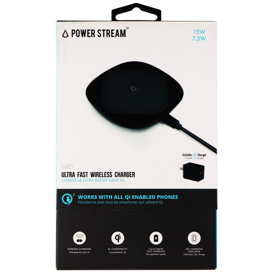 LBT Wireless Charger Pad Ultra-Fast 15W Qi Certified for Smartphones - Black Cell Phone - Chargers & Cradles LBT    - Simple Cell Bulk Wholesale Pricing - USA Seller