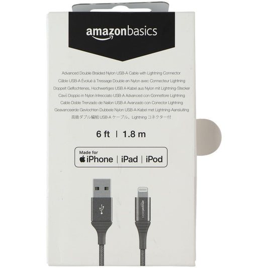 Amazon Basics (6-Ft) USB-A to Lightning 8-Pin MFi Cable- Dark Gray Cell Phone - Cables & Adapters Amazon Basics    - Simple Cell Bulk Wholesale Pricing - USA Seller