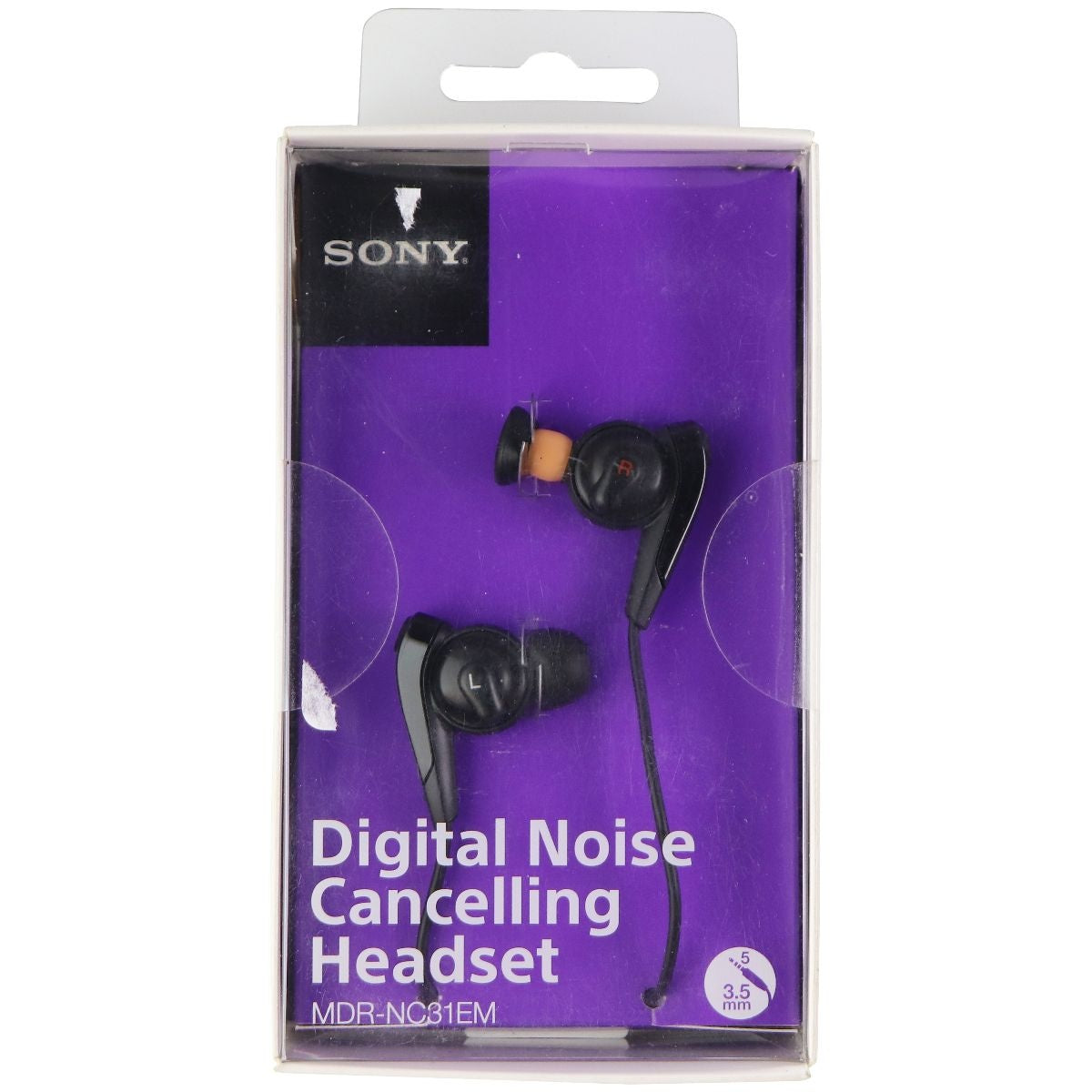 Sony Digital Noise Canceling 3.5mm Wired EarBud Headset - Black (MDR-NC31EMB) Portable Audio - Headphones Sony    - Simple Cell Bulk Wholesale Pricing - USA Seller