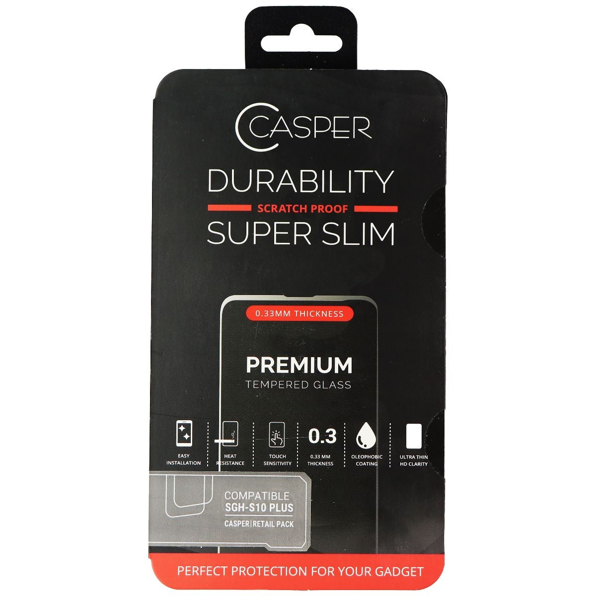 Casper Premium Tempered Glass Screen Protector for Samsung Galaxy (S10+) - Clear Cell Phone - Screen Protectors Casper    - Simple Cell Bulk Wholesale Pricing - USA Seller
