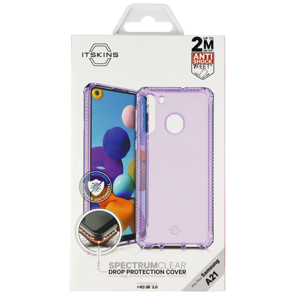 ITSKINS Spectrum Clear Series Case for Samsung Galaxy A21 - Light Purple Cell Phone - Cases, Covers & Skins ITSKINS    - Simple Cell Bulk Wholesale Pricing - USA Seller