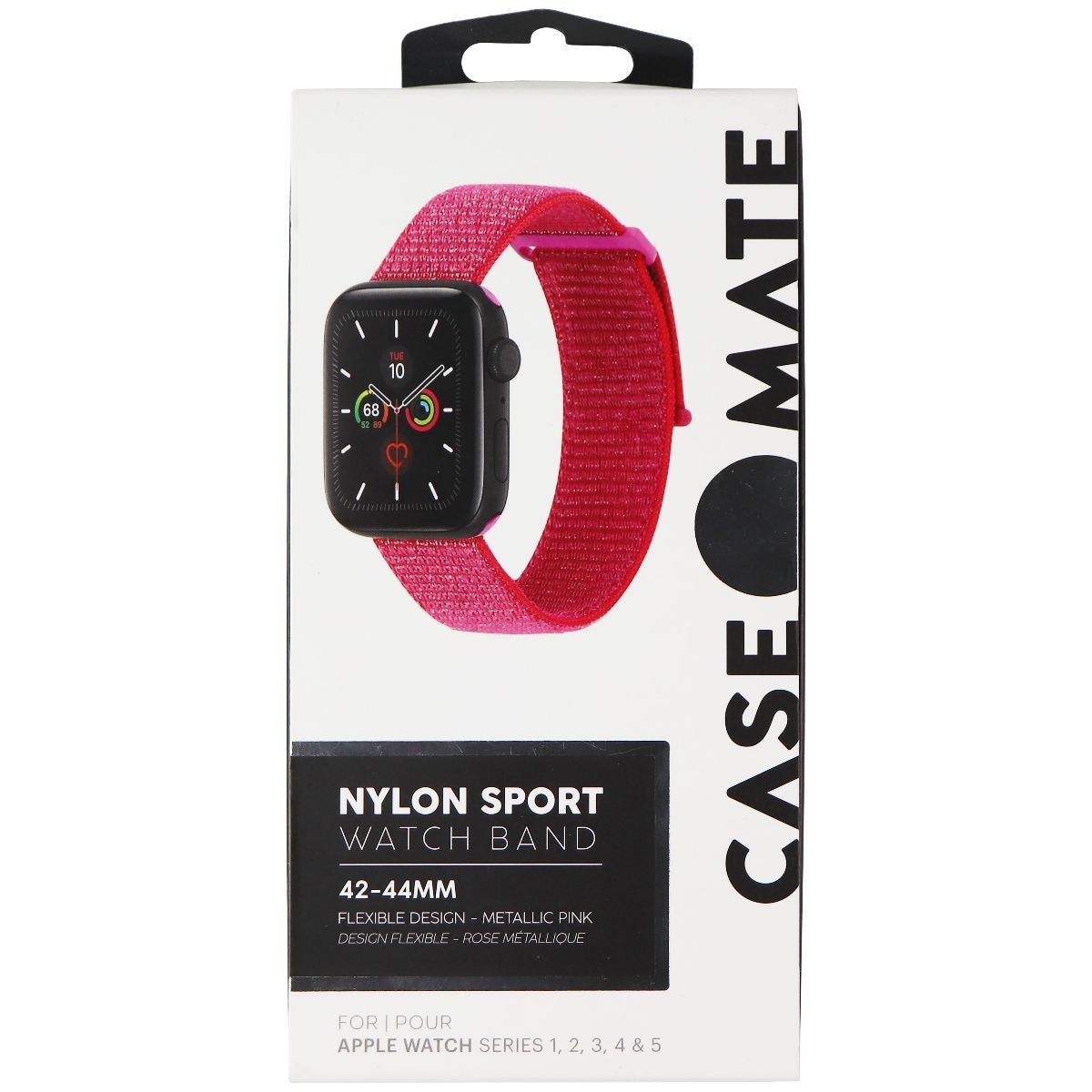 Case-Mate Nylon Watchband (42-44mm) for Apple Watch Series 1-5 - Metallic Pink Smart Watch Accessories - Watch Bands Case-Mate    - Simple Cell Bulk Wholesale Pricing - USA Seller