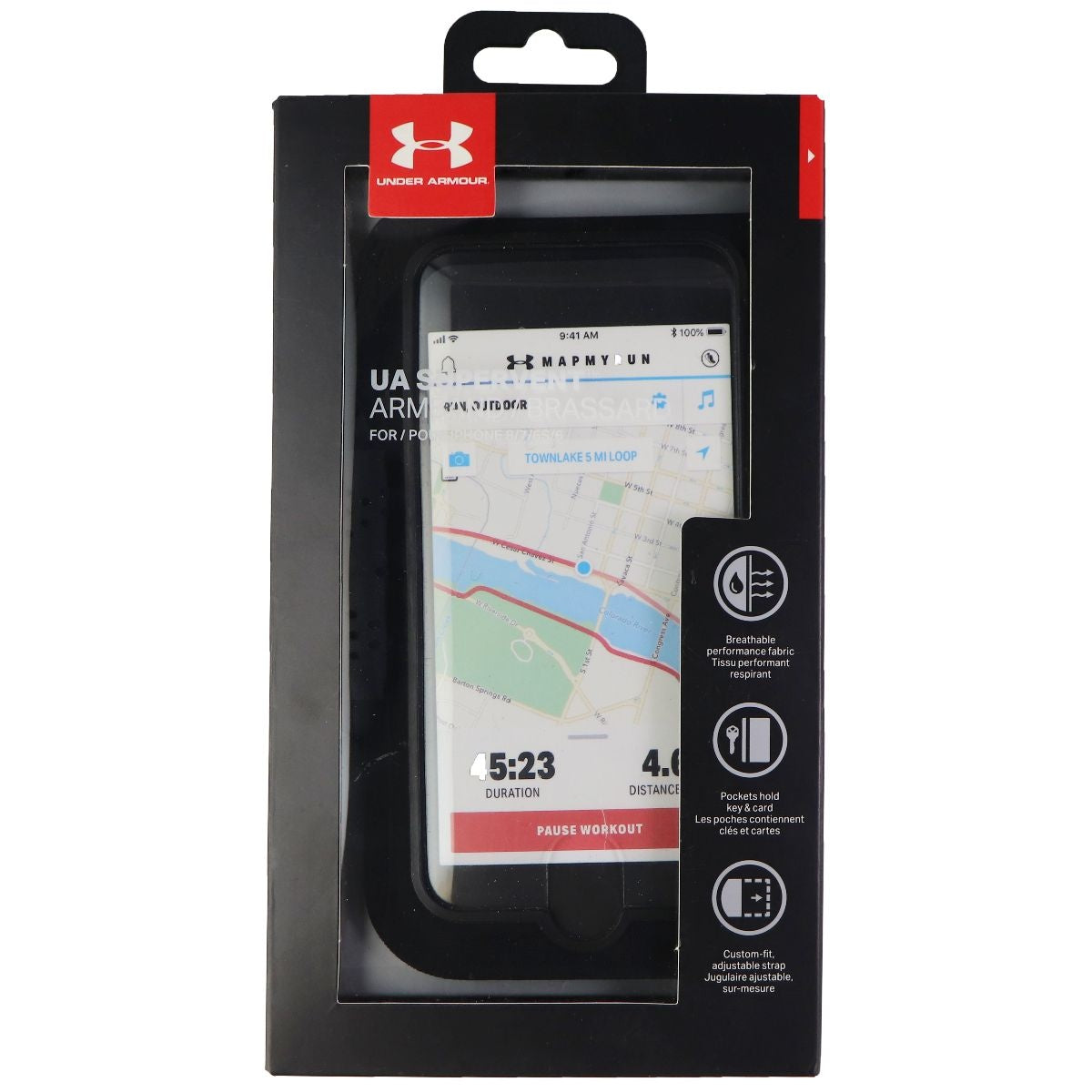 Under Armour Supervent Armband for iPhone 8 / 7/ 6s / 6 - Black Cell Phone - Armbands Under Armour    - Simple Cell Bulk Wholesale Pricing - USA Seller