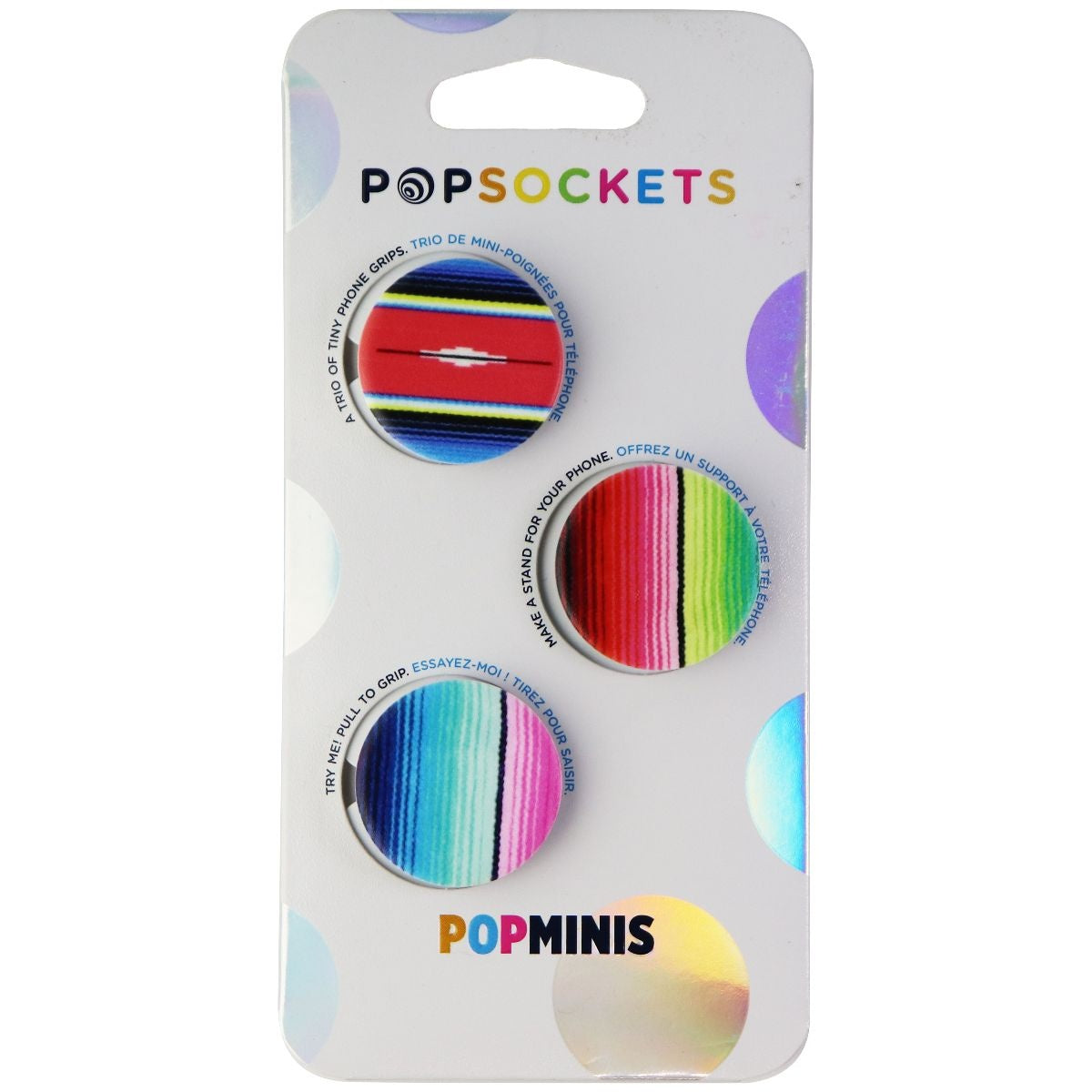 PopSockets PopMini Grips for Phones & Tablets (3 Pack) - Serape Trio Cell Phone - Mounts & Holders PopSockets    - Simple Cell Bulk Wholesale Pricing - USA Seller