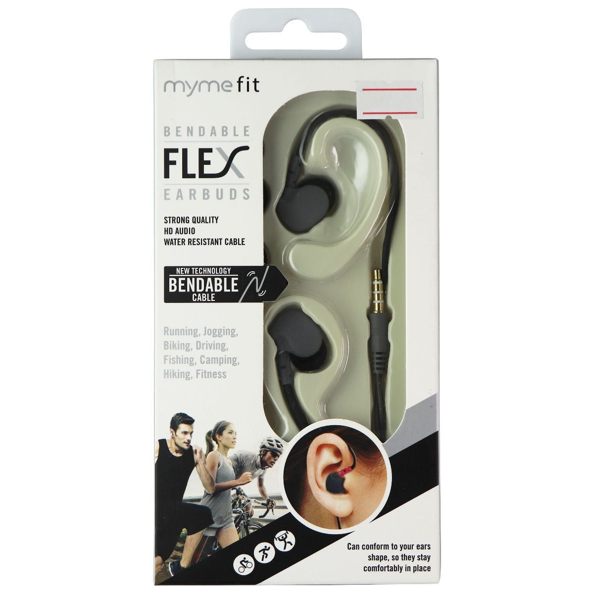 MyMeFit Flex Bendable Earbuds (Universal, 3.5mm) - Gray Parts & Accessories - Headsets & Earpieces MYMEFIT    - Simple Cell Bulk Wholesale Pricing - USA Seller