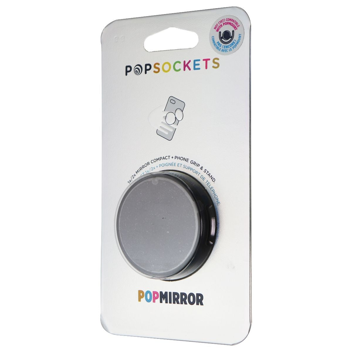 PopSockets PopGrip Mirror Stand and Grip with a Swappable Top - Black Cell Phone - Mounts & Holders PopSockets    - Simple Cell Bulk Wholesale Pricing - USA Seller