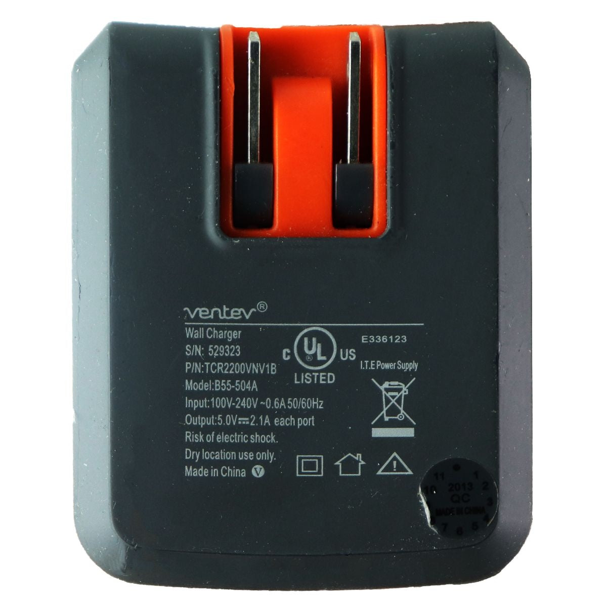 Ventev Dual USB Wall Charger and and 3.3-Ft USB-C Charge/Sync Cable - Gray Cell Phone - Chargers & Cradles Ventev    - Simple Cell Bulk Wholesale Pricing - USA Seller