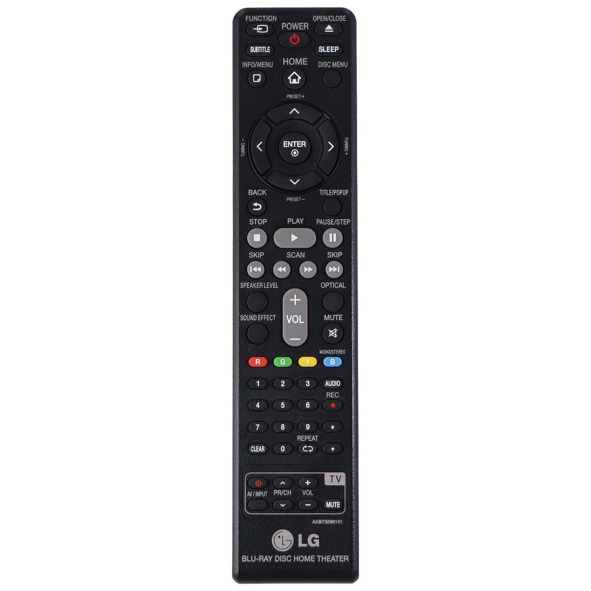 LG Remote Control (AKB73596101) Blu-Ray Disc Home Theater Remote - Black TV, Video & Audio Accessories - Remote Controls LG    - Simple Cell Bulk Wholesale Pricing - USA Seller