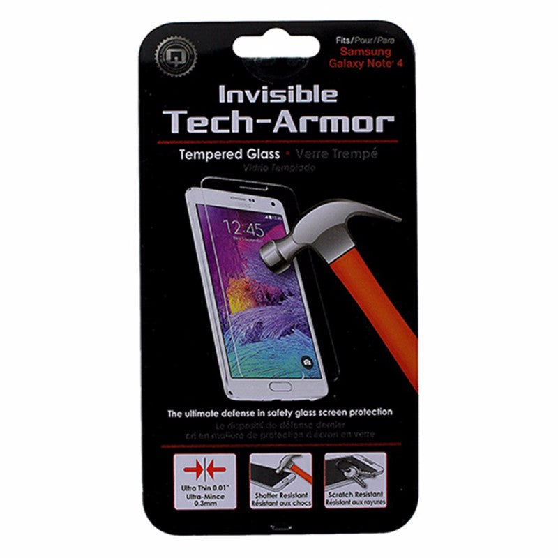 Qmadix Tech Armor Tempered Glass Screen Protector for Samsung Galaxy Note4 Cell Phone - Screen Protectors Qmadix    - Simple Cell Bulk Wholesale Pricing - USA Seller