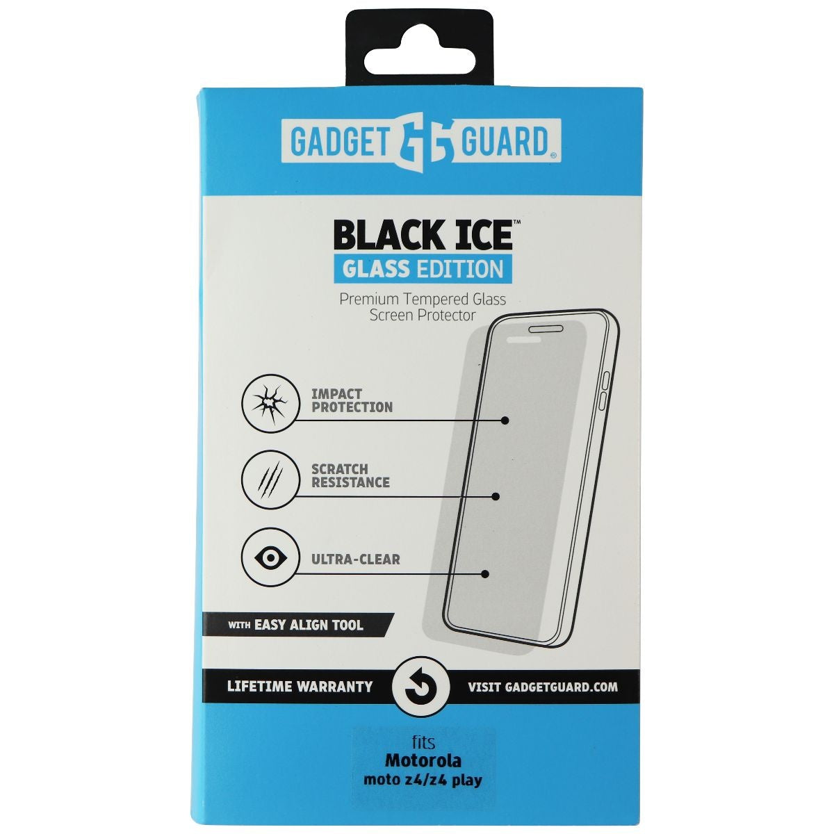 Gadget Guard Black Ice Glass Edition for Motorola Moto Z4 / Z4 Play - Clear Cell Phone - Screen Protectors Gadget Guard    - Simple Cell Bulk Wholesale Pricing - USA Seller