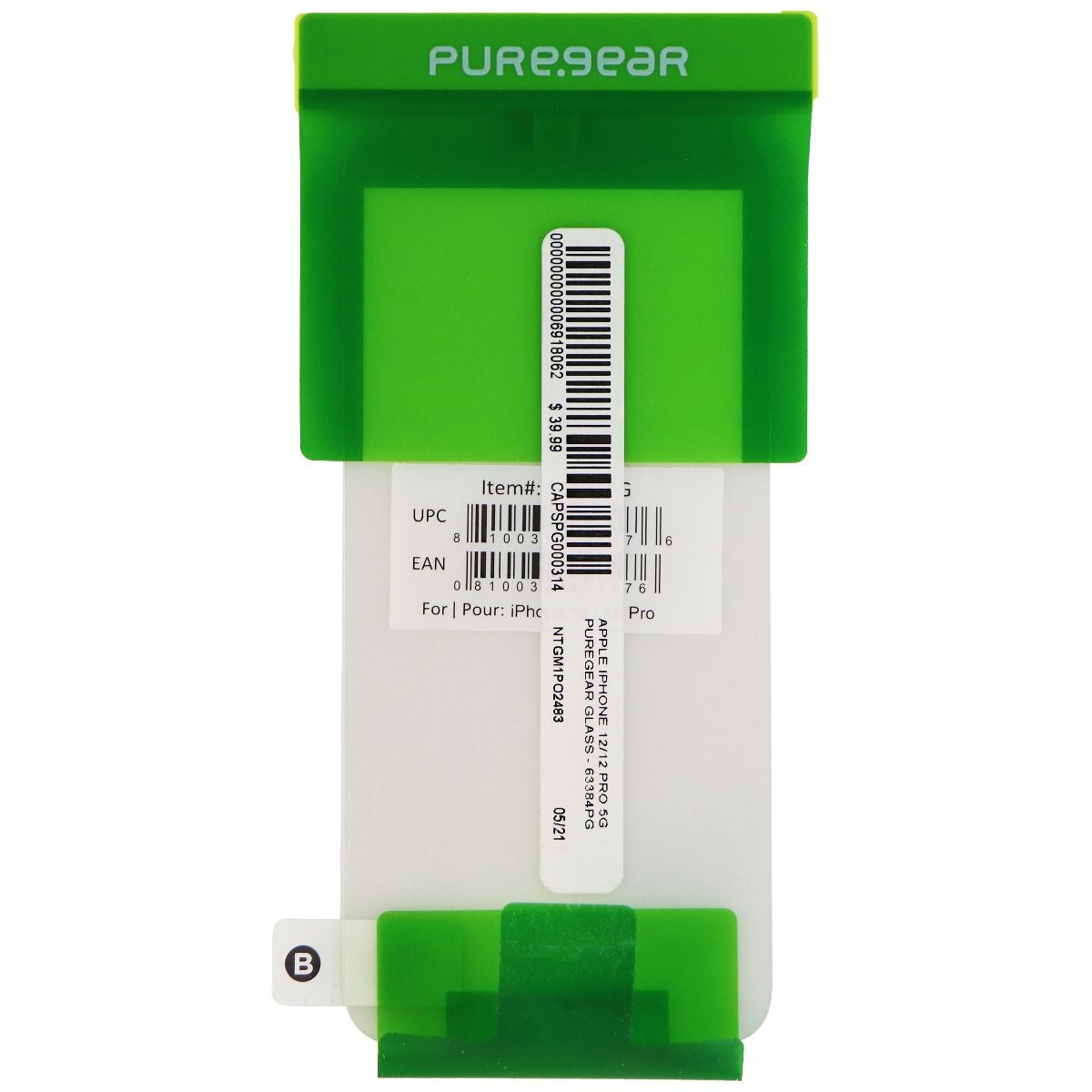 PureGear Tempered Glass Screen for iPhone 12 & iPhone 12 Pro - Clear Cell Phone - Screen Protectors PureGear    - Simple Cell Bulk Wholesale Pricing - USA Seller