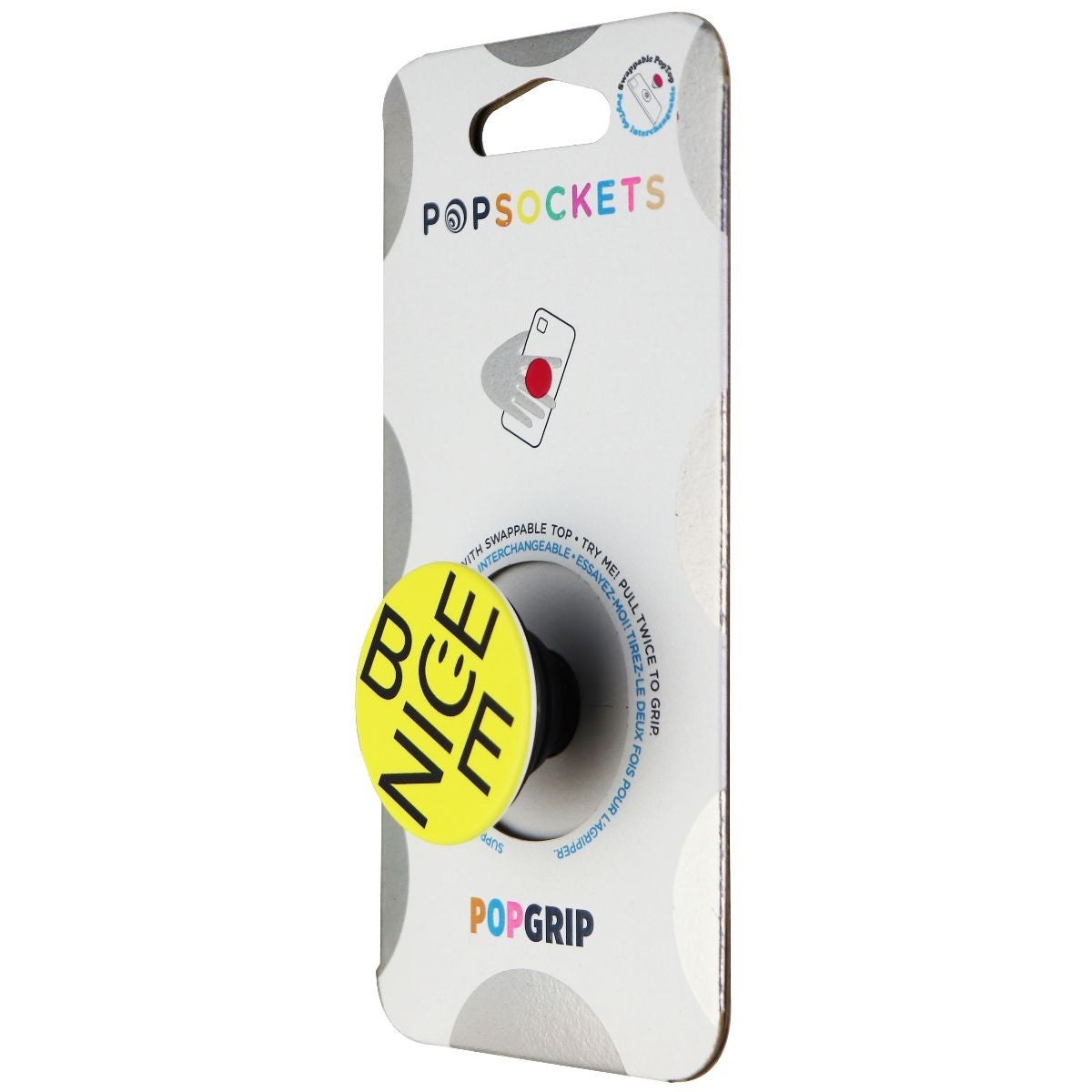 PopSockets Phone Grip & Stand with Swappable Top - Be Nice Cell Phone - Mounts & Holders PopSockets    - Simple Cell Bulk Wholesale Pricing - USA Seller
