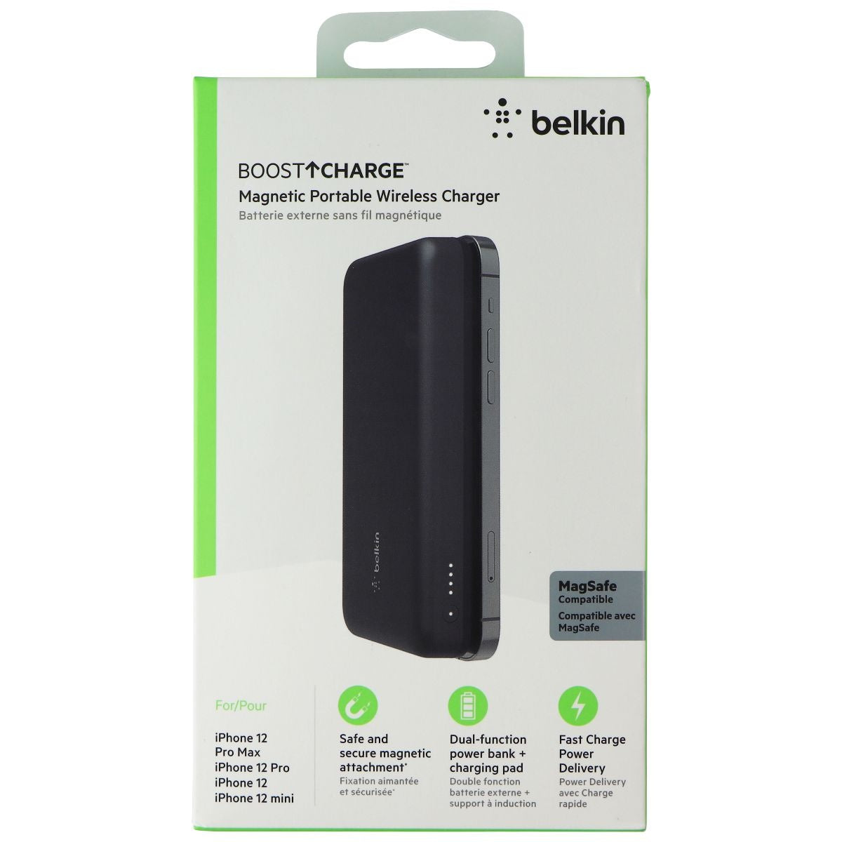 Belkin BoostCharge Magnetic 10K mAh Power Bank for MagSafe - Black Cell Phone - Chargers & Cradles Belkin    - Simple Cell Bulk Wholesale Pricing - USA Seller