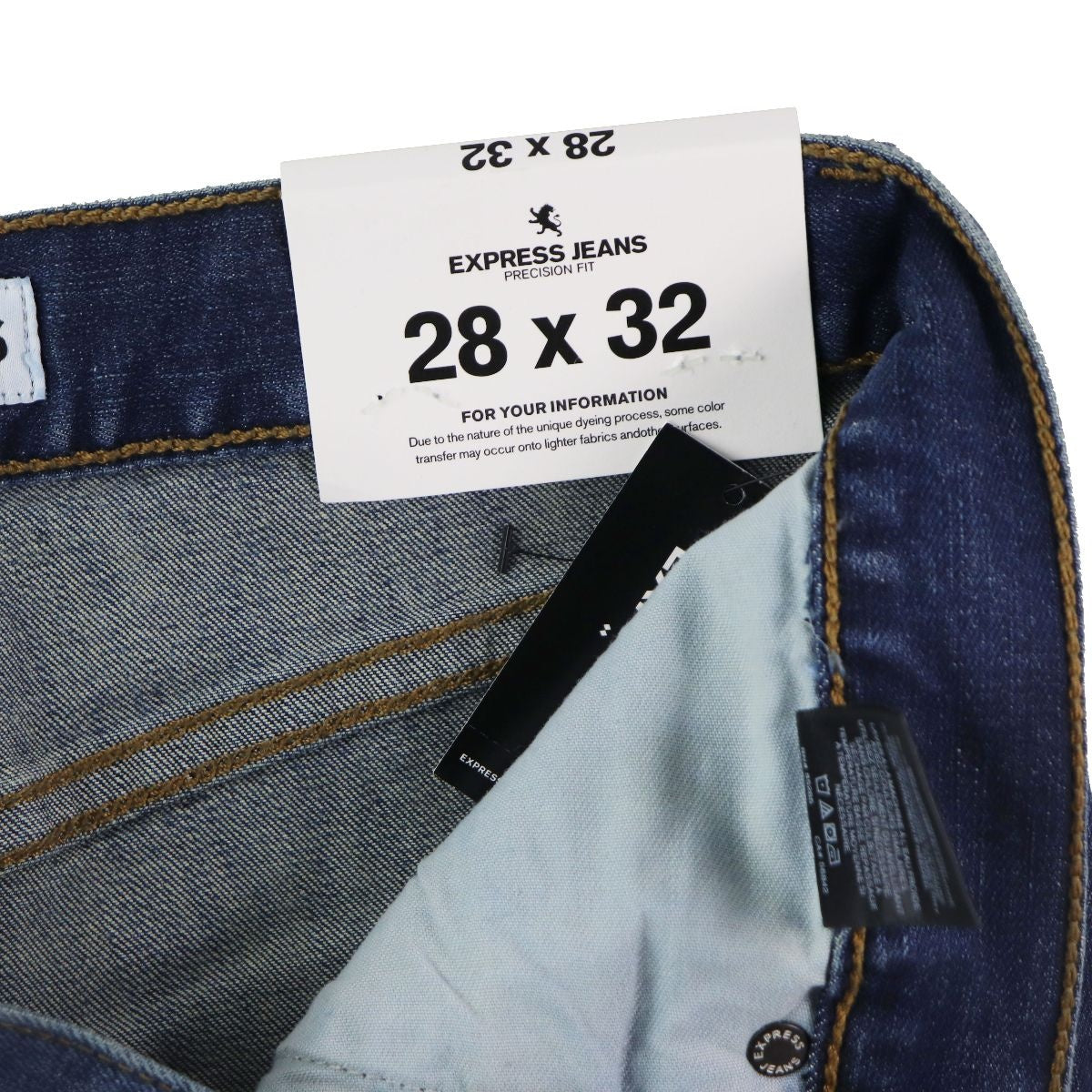 Express Jeans Mens Slim Fit Skinny/Stretch (W28 x L32) - Demin Blue/Gold Stitch Other Sporting Goods Express    - Simple Cell Bulk Wholesale Pricing - USA Seller