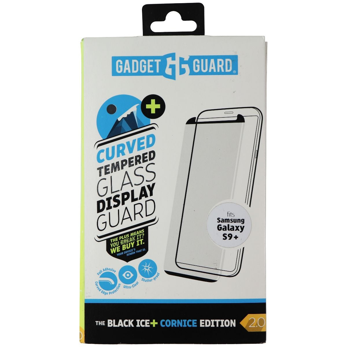 Gadget Guard Black Ice+ Cornice Curved Screen Protector for Samsung Galaxy (S9+) Cell Phone - Screen Protectors Gadget Guard    - Simple Cell Bulk Wholesale Pricing - USA Seller
