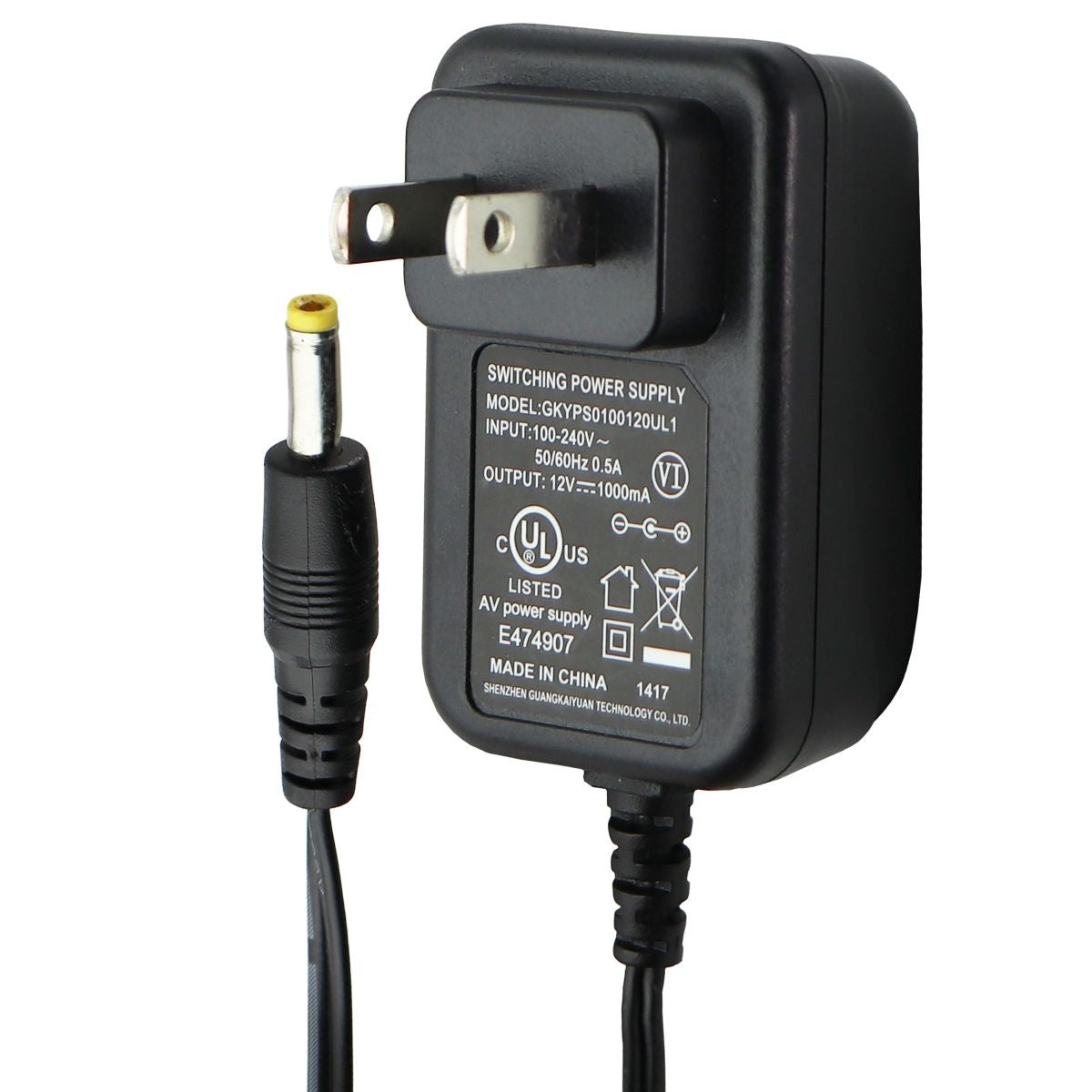 (12V/1A) Switching Power Supply - Black (GKYPS010010UL1) Multipurpose Batteries & Power - Multipurpose AC to DC Adapters Unbranded    - Simple Cell Bulk Wholesale Pricing - USA Seller