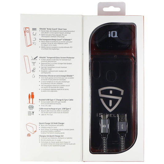 iQ Grab & Go Essentials Charger and Case Kit for Samsung Galaxy A20 - Clear Cell Phone - Cases, Covers & Skins iQ    - Simple Cell Bulk Wholesale Pricing - USA Seller