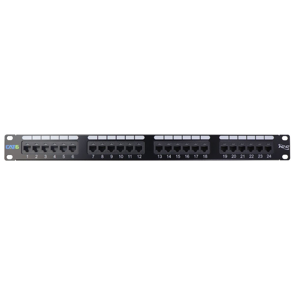 ICC CAT6 Patch Panel with 24 Ports and 1 Rack Mount Space ICMPP02460 - Black Cell Phone - Other Accessories ICC    - Simple Cell Bulk Wholesale Pricing - USA Seller