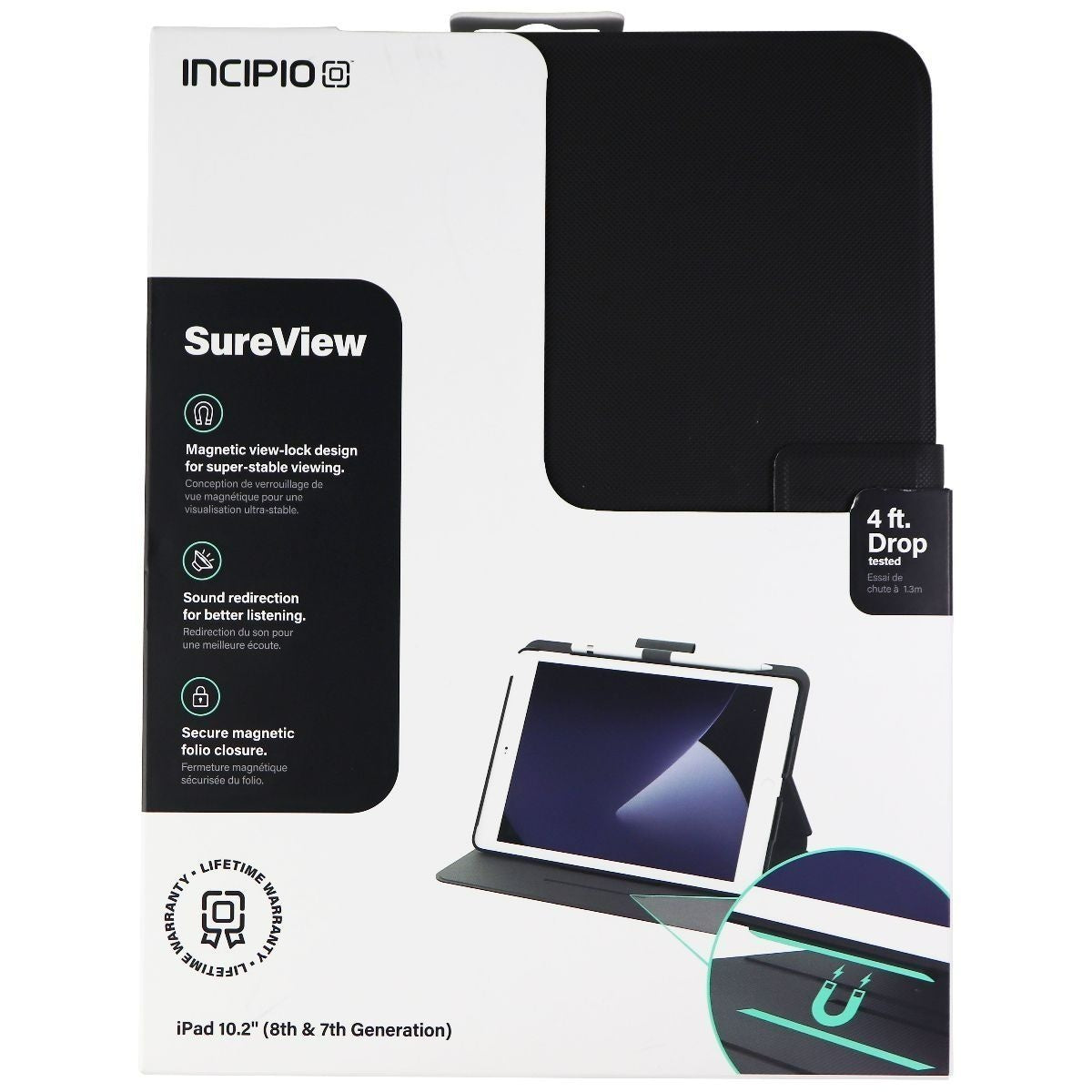 Incipio SureView Folio Case for iPad 10.2-inch (9th, 8th and 7th Gen) - Black iPad/Tablet Accessories - Cases, Covers, Keyboard Folios Incipio    - Simple Cell Bulk Wholesale Pricing - USA Seller