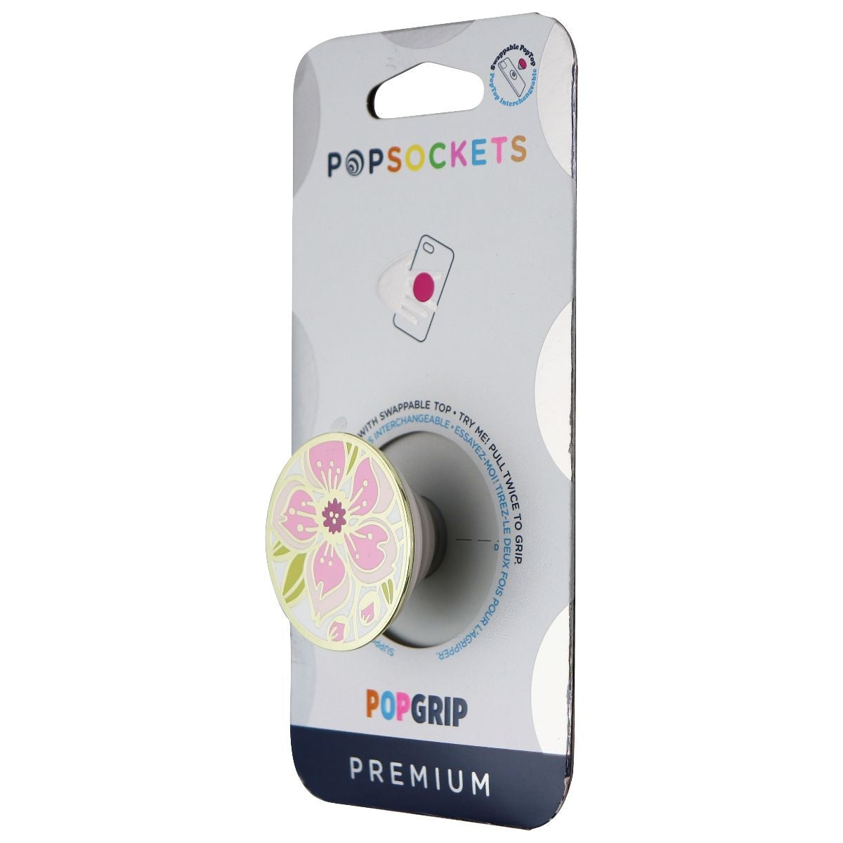 PopSockets PopGrip with Swappable Top - Enamel Cherry Blossom Cell Phone - Mounts & Holders PopSockets    - Simple Cell Bulk Wholesale Pricing - USA Seller