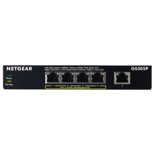 NETGEAR 5-Port Gigabit Ethernet PoE Switch (GS305Pv2) - Black Video Production & Editing - Switchers & Routers Netgear    - Simple Cell Bulk Wholesale Pricing - USA Seller