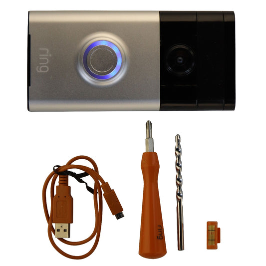 Ring Video Doorbell 720p Wi-Fi Security Camera - Satin Nickel Building & Hardware - Doorbells Ring    - Simple Cell Bulk Wholesale Pricing - USA Seller