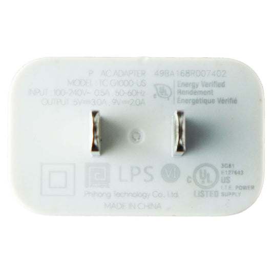 Google USB-C AC Wall Adapter (9V/2A) TCG1000-US - White/Black Cell Phone - Chargers & Cradles Google    - Simple Cell Bulk Wholesale Pricing - USA Seller