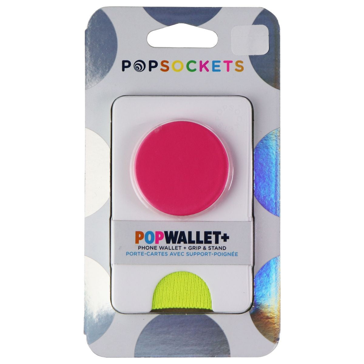 PopSockets PopWallet+ with Swappable PopTop - Colorblock White Neon Cell Phone - Mounts & Holders PopSockets    - Simple Cell Bulk Wholesale Pricing - USA Seller
