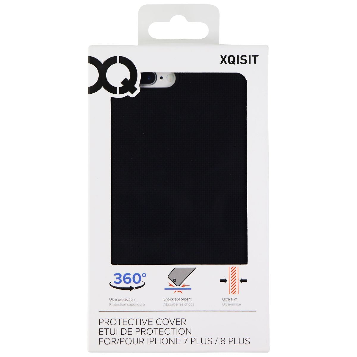 Xqisit Protective Hard Cover for Apple iPhone 8 Plus & 7 Plus - Black Cell Phone - Cases, Covers & Skins Xqisit    - Simple Cell Bulk Wholesale Pricing - USA Seller