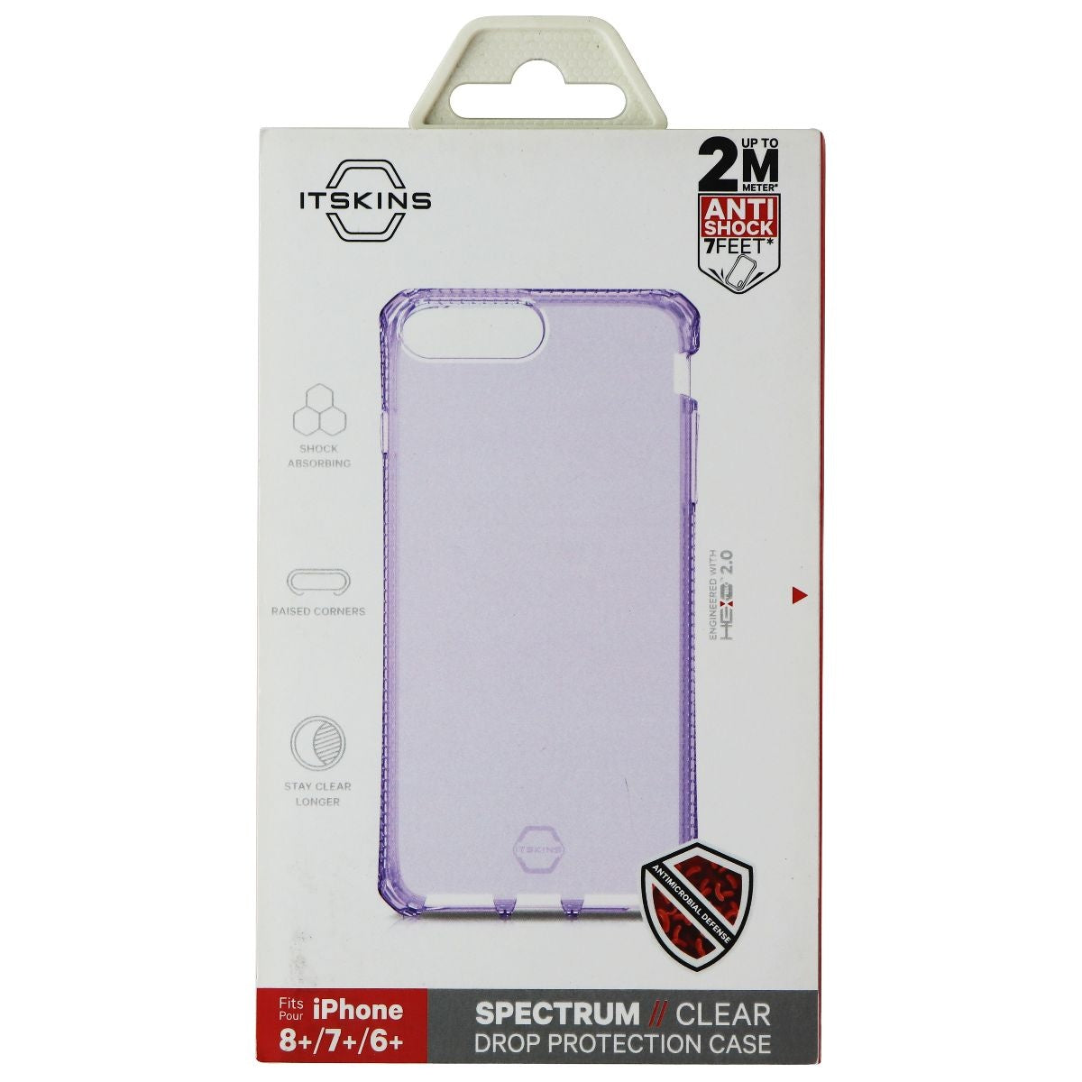ITSKINS Spectrum Clear Case for Apple iPhone (8+/7+/6S+/6+) - Light Purple Cell Phone - Cases, Covers & Skins ITSKINS    - Simple Cell Bulk Wholesale Pricing - USA Seller
