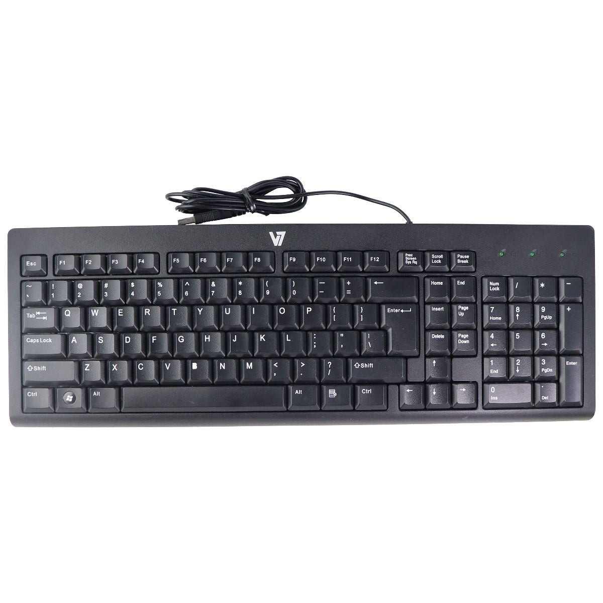 V7 Wired USB Full Size Keyboard for Windows PC & More - Black (KC0A1) Gaming/Console - Keyboards & Keypads V7    - Simple Cell Bulk Wholesale Pricing - USA Seller