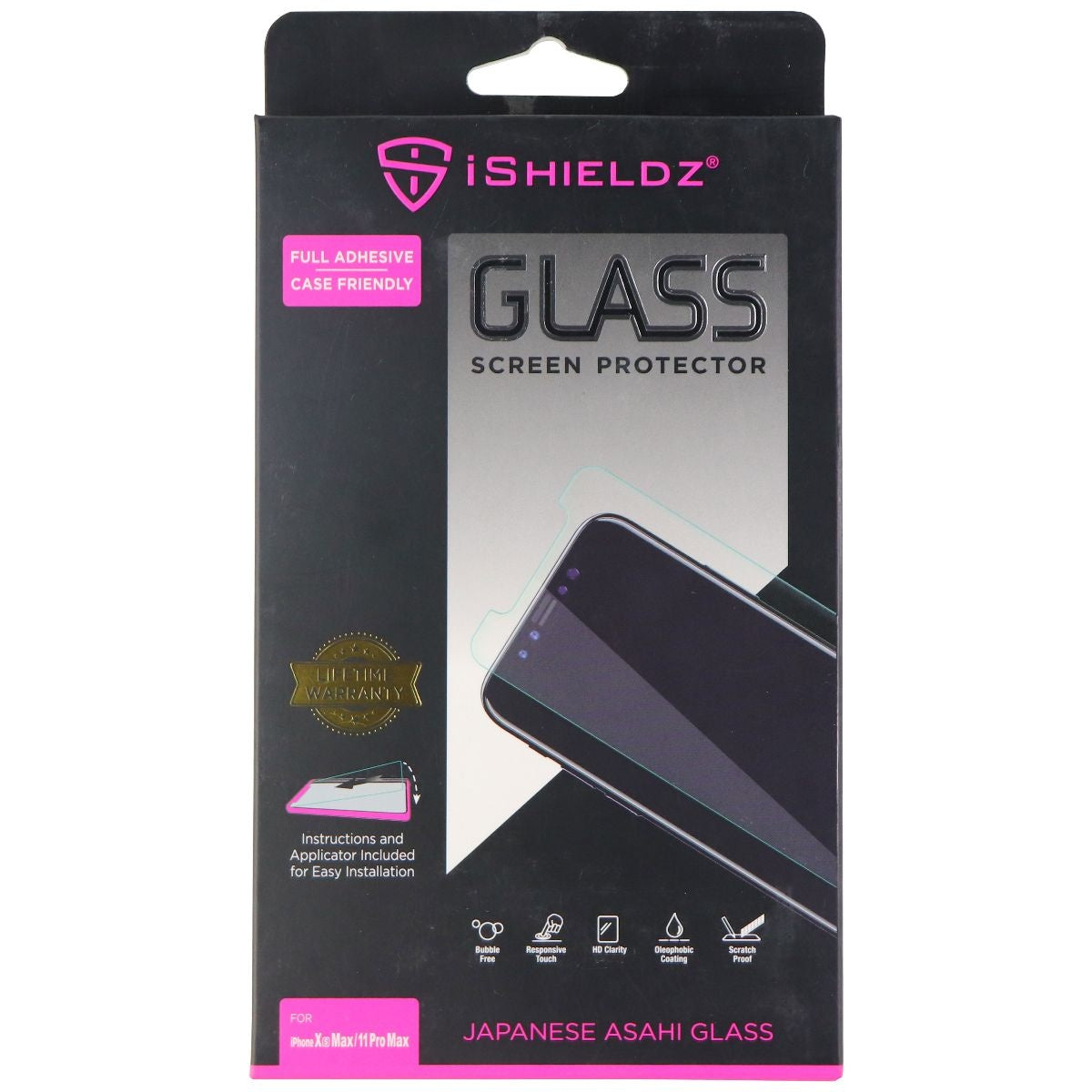 iShieldz Tempered Glass with Applicator for Apple iPhone Xs Max & 11 Pro Max Cell Phone - Screen Protectors iShieldz    - Simple Cell Bulk Wholesale Pricing - USA Seller