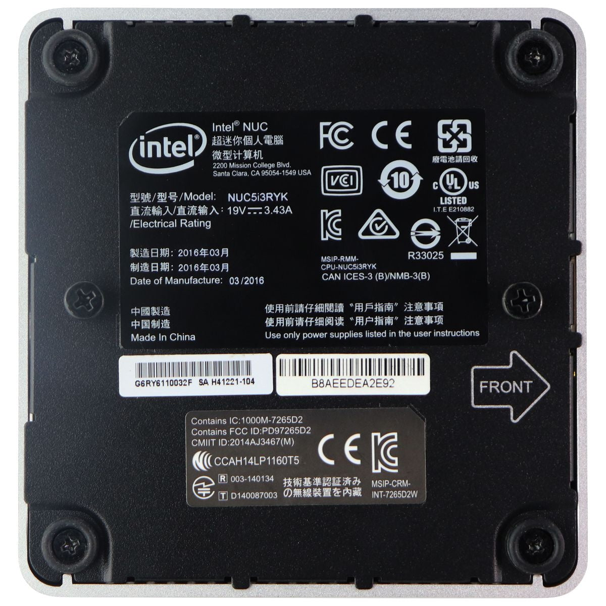 Intel NUC Mini-Desktop Computer (NUC5i3RYK) - Core i3 5th Gen / 8GB RAM / 120GB PC Desktops & All-In-Ones Intel    - Simple Cell Bulk Wholesale Pricing - USA Seller
