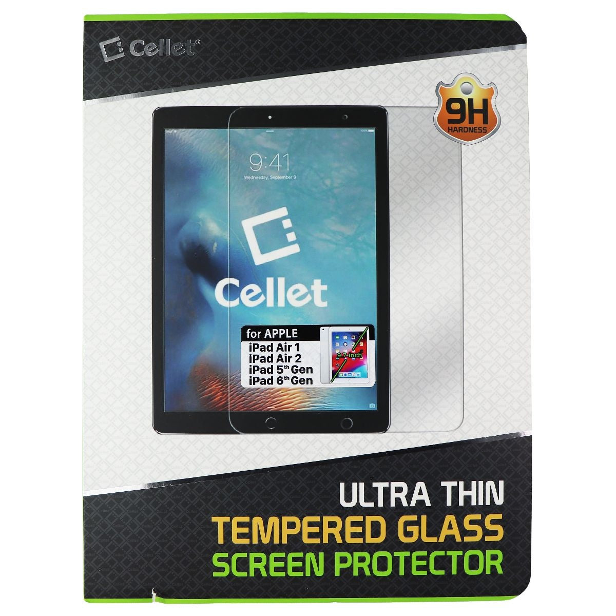 Cellet Ultra Thin Tempered Glass for Apple iPad 6th/5th Gen and Air 2/1 Cell Phone - Screen Protectors Cellet    - Simple Cell Bulk Wholesale Pricing - USA Seller
