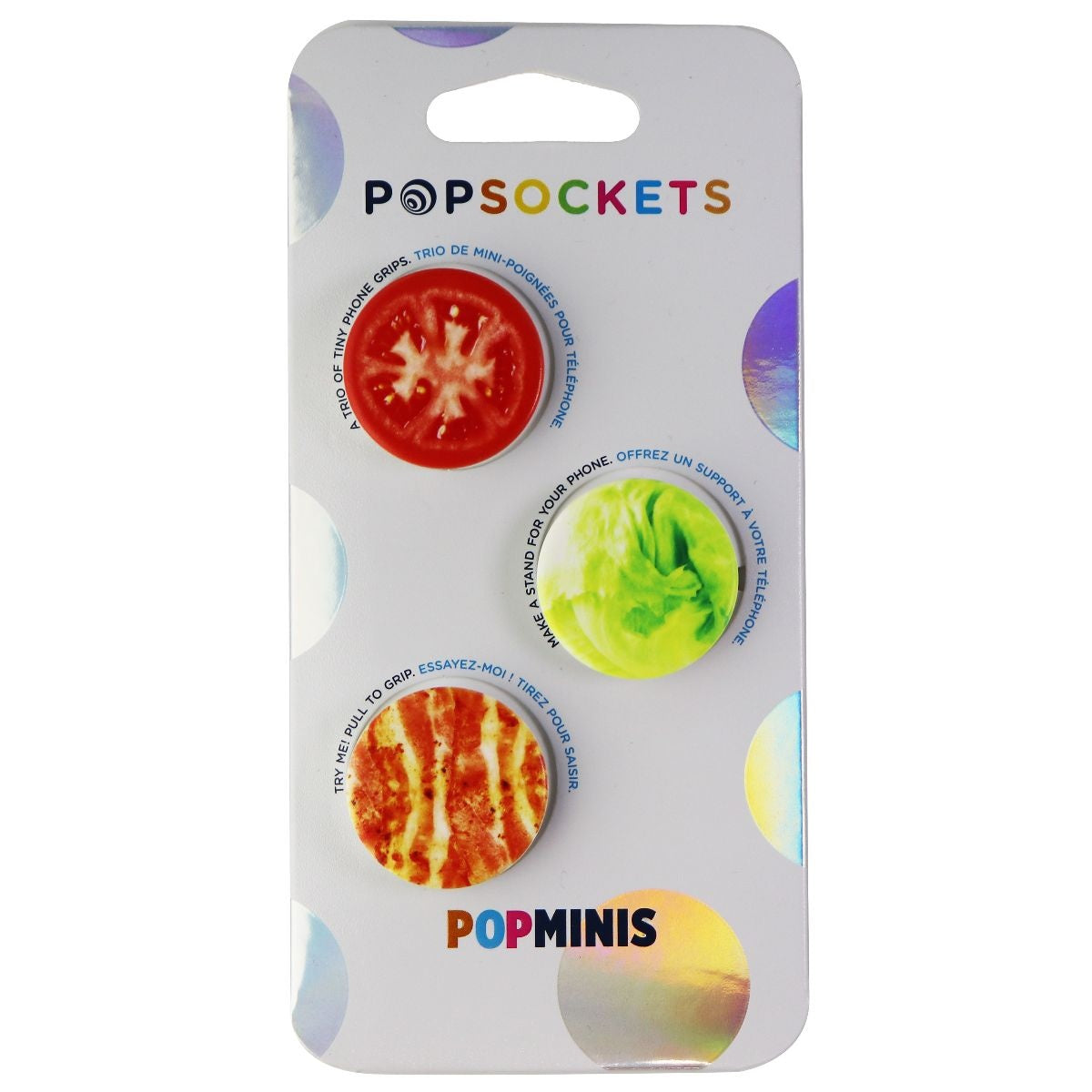 PopSockets PopMini Grips for Phones & Tablets (3 Pack) - Bacon/Lettuce/Tomatoe Cell Phone - Mounts & Holders PopSockets    - Simple Cell Bulk Wholesale Pricing - USA Seller