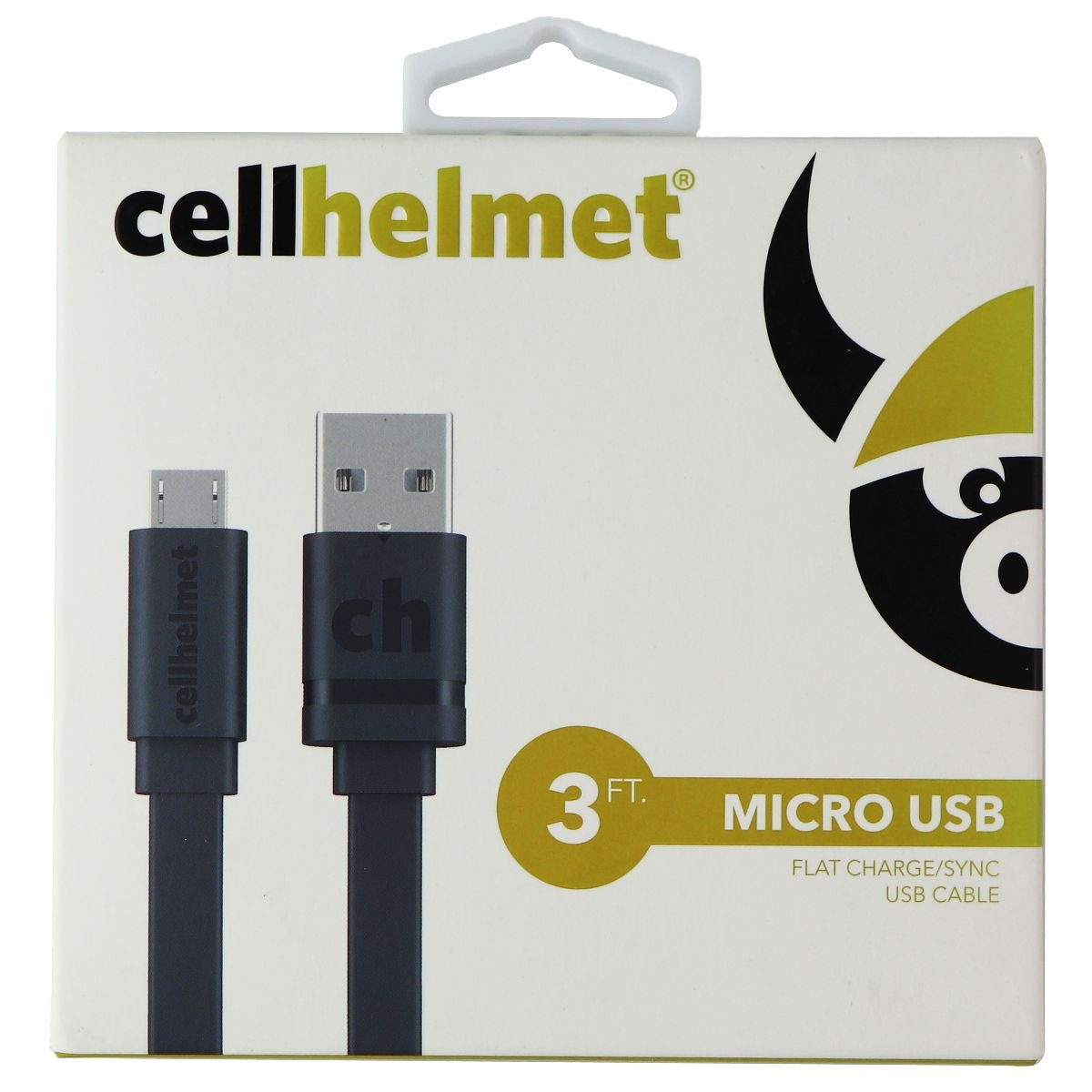 Cellhelmet Micro USB Charge/Sync Cable 3ft Flat - Black Cell Phone - Chargers & Cradles CellHelmet    - Simple Cell Bulk Wholesale Pricing - USA Seller