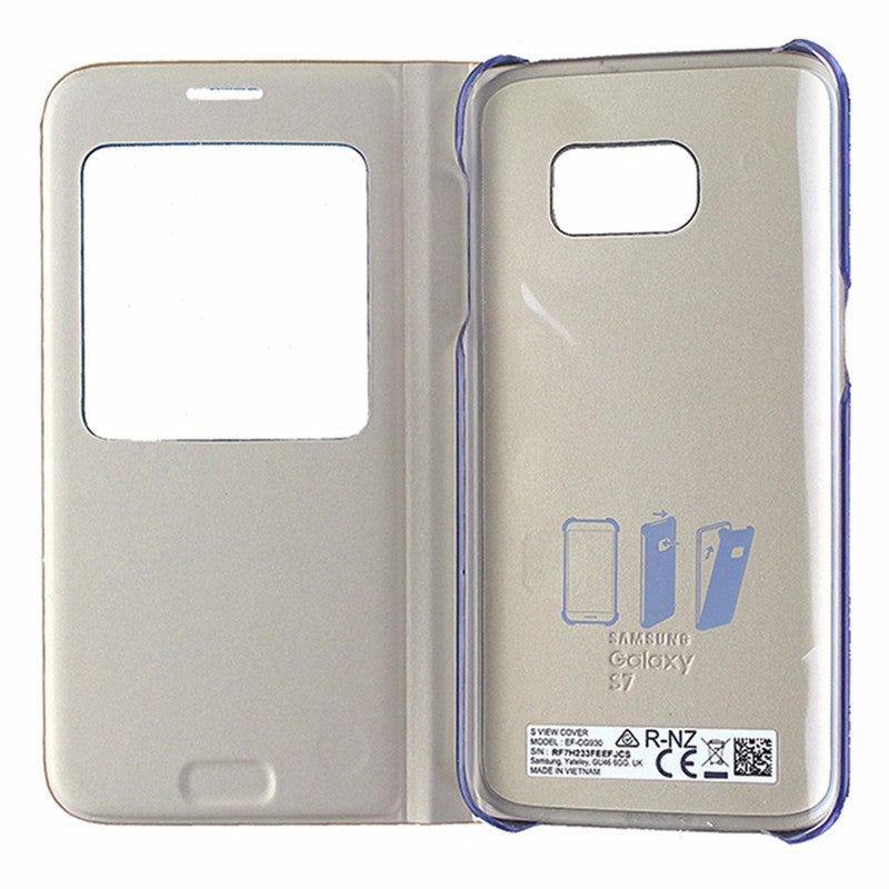 Samsung S-View Flip Cover Case for Samsung Galaxy S7 - Gold / Clear Cell Phone - Cases, Covers & Skins Samsung    - Simple Cell Bulk Wholesale Pricing - USA Seller