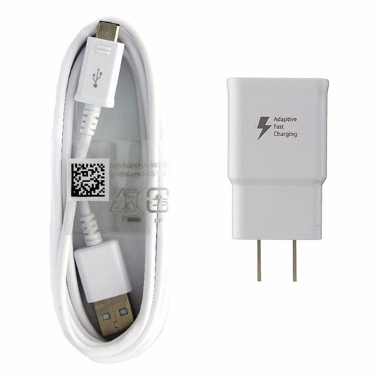 Samsung (EP-TA20JWE) Fast Charger & Cable for Micro USB Devices - White Cell Phone - Cables & Adapters Samsung    - Simple Cell Bulk Wholesale Pricing - USA Seller