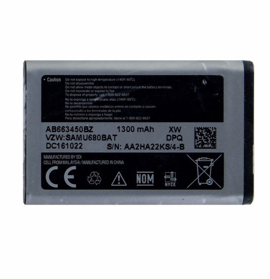 Samsung OEM Rechargeable 1,300mAh Battery for Convoy 3 / 4 (AB663450BZ) Cell Phone - Batteries Samsung    - Simple Cell Bulk Wholesale Pricing - USA Seller
