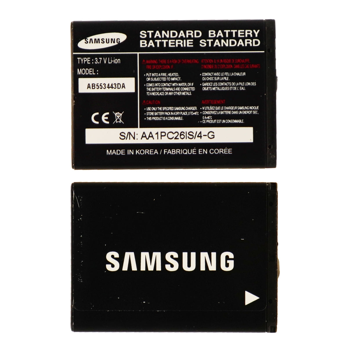 OEM 900 mAh Replacement Battery (AB553443DA) for Samsung SGH-A737 / C417 / C415 Cell Phone - Batteries Samsung    - Simple Cell Bulk Wholesale Pricing - USA Seller