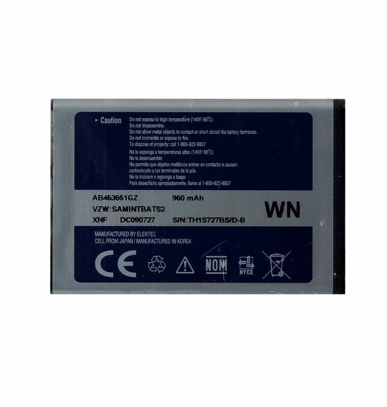 Samsung Rechargeable (960mAh) Battery (AB463651GZ) for Rogue SCH-U960 Cell Phone - Batteries Samsung    - Simple Cell Bulk Wholesale Pricing - USA Seller