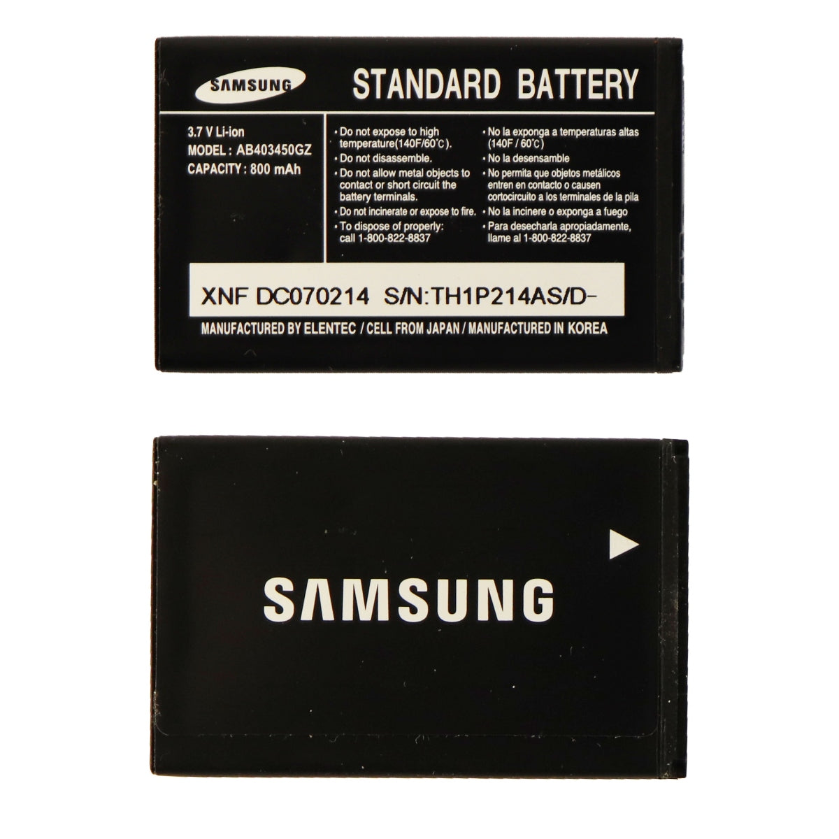 OEM Samsung Standard 800mAh Li-ion Battery AB403450GZ 3.7V for SCH-U540 U550 Cell Phone - Batteries Samsung    - Simple Cell Bulk Wholesale Pricing - USA Seller